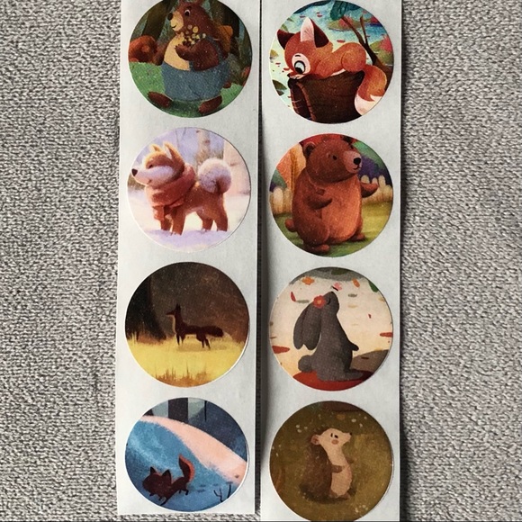 200 Stickers 1”~ Animal Theme ~ Jungle Owl Forest Kawaii ~ Brand New! - Picture 4 of 11